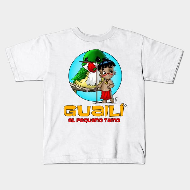 Guailí El pequeño Taino Kids T-Shirt by AV Art Studio